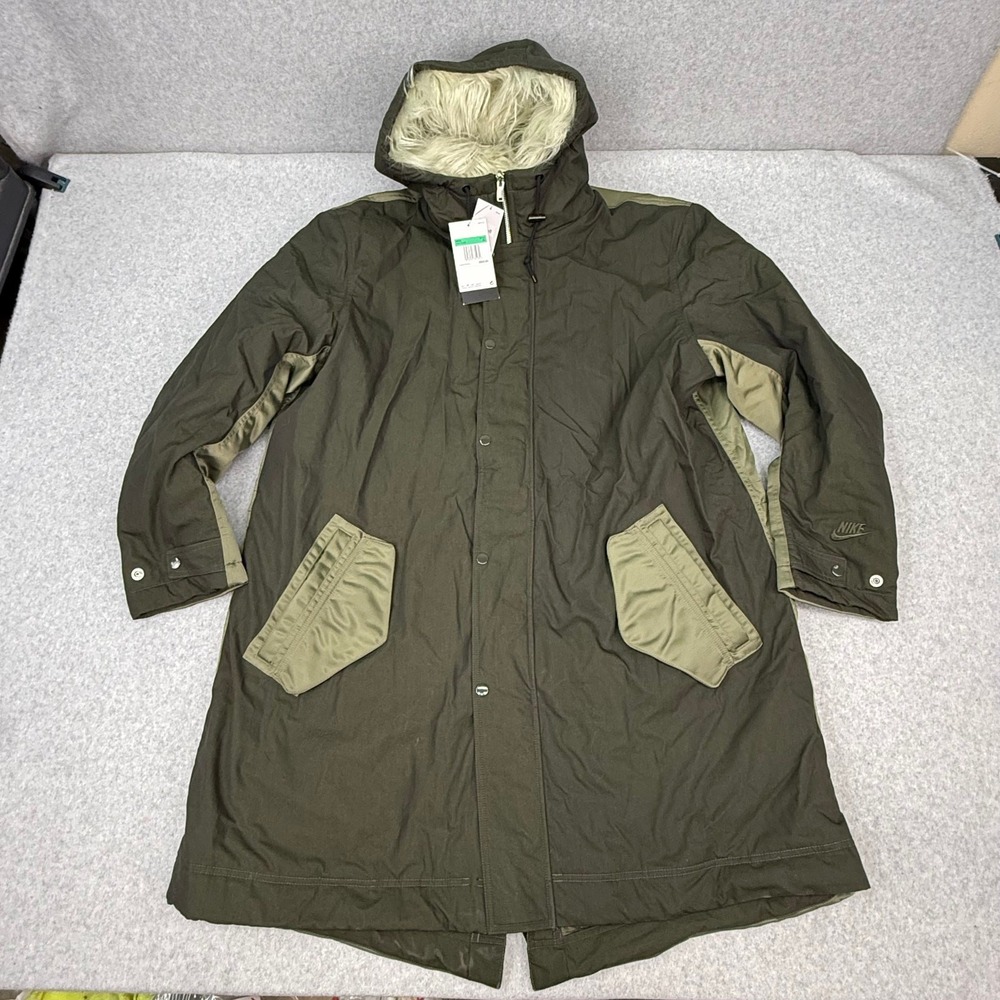 Nike Sportswear NSW Therma-Fit Parka‎ Jacket Green Men's SZ XL (DD6775-355) NWT